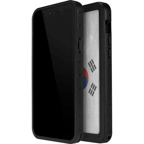 South Korean Flag Distressed iPhone 15 Pro Waterproof Case